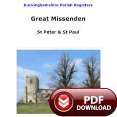 Buckinghamshire, Great Missenden Parish Registers