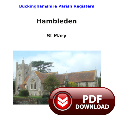 Buckinghamshire, Hambleden Parish Registers - PDF Download