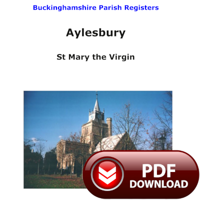 Buckinghamshire, Aylesbury Parish Registers - PDF Download