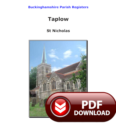 Buckinghamshire, Taplow Parish Registers - PDF Download