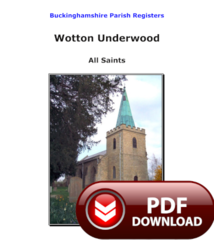 Buckinghamshire, Wotton Underwood Parish Registers - PDF Download