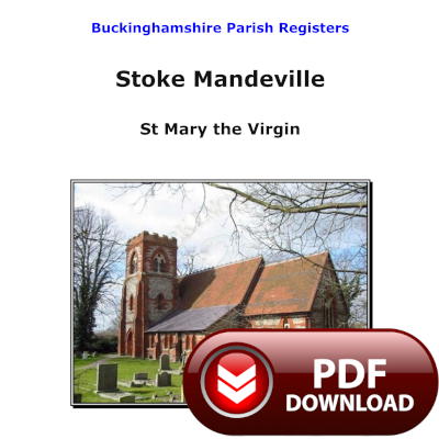 Buckinghamshire, Stoke Mandeville Parish Registers - PDF Download
