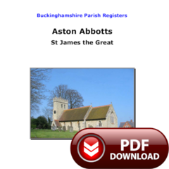 Buckinghamshire, Aston Abbots Parish Registers
