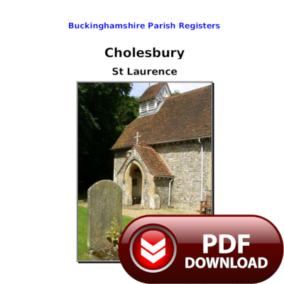 Buckinghamshire, Cholesbury Parish Registers