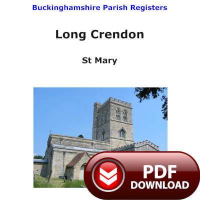 Buckinghamshire, Long Crendon Parish Registers