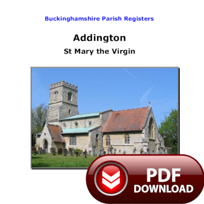 Buckinghamshire, Addington Parish Registers - Download