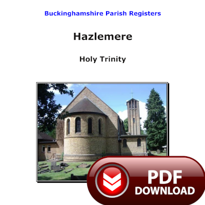 Buckinghamshire, Hazlemere Parish Registers - PDF Download