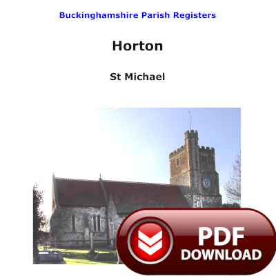 Buckinghamshire, Horton Parish Registers - PDF Download