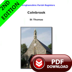 Buckinghamshire, Colnbrook Parish Registers - PDF Download 2nd Edition