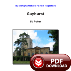 Buckinghamshire, Gayhurst Parish Registers - PDF Download