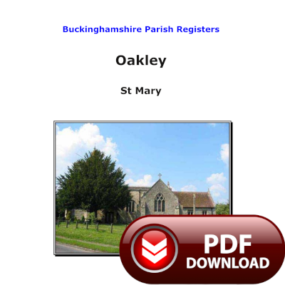 Buckinghamshire, Oakley Parish Registers - PDF Download