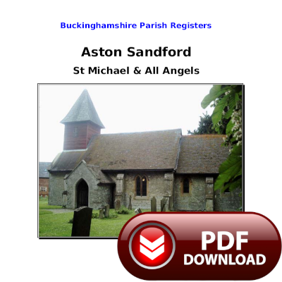 Buckinghamshire, Aston Sandford Parish Registers